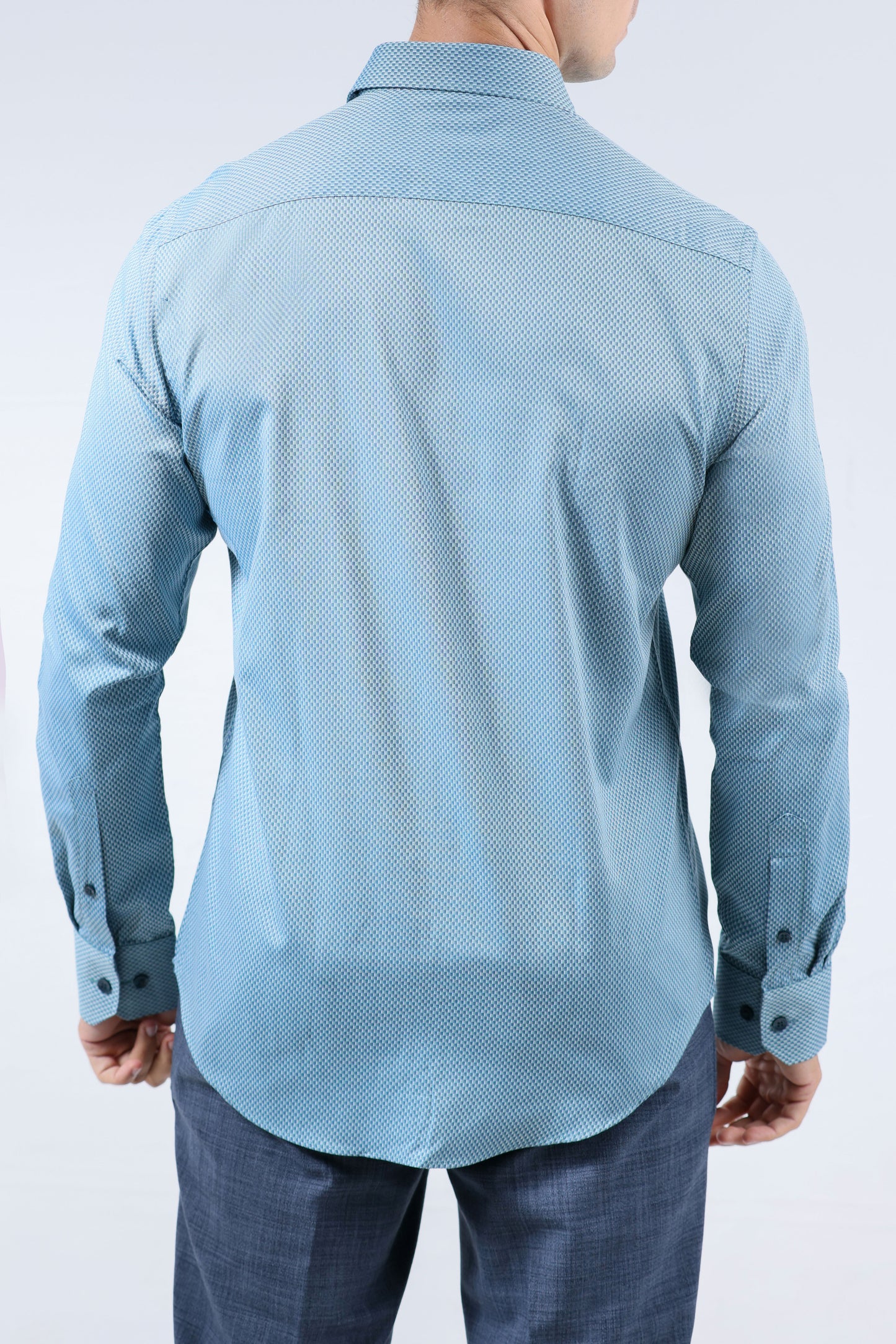 CROCODILE MEN EVENING SLIM FIT FS SHIRT-VERDANT GREEN