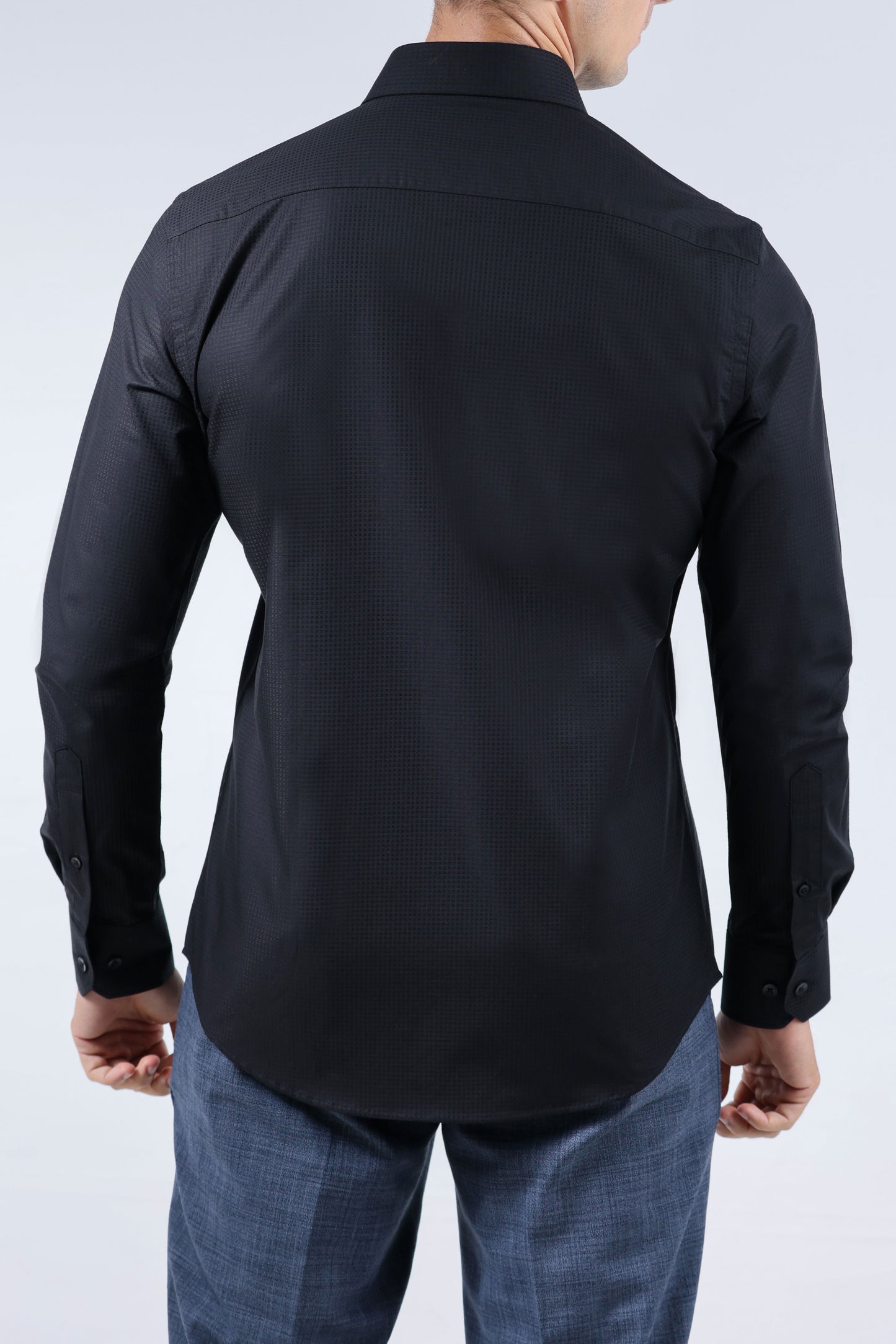 CROCODILE MEN EVENING SLIM FIT FS SHIRT-BLACK