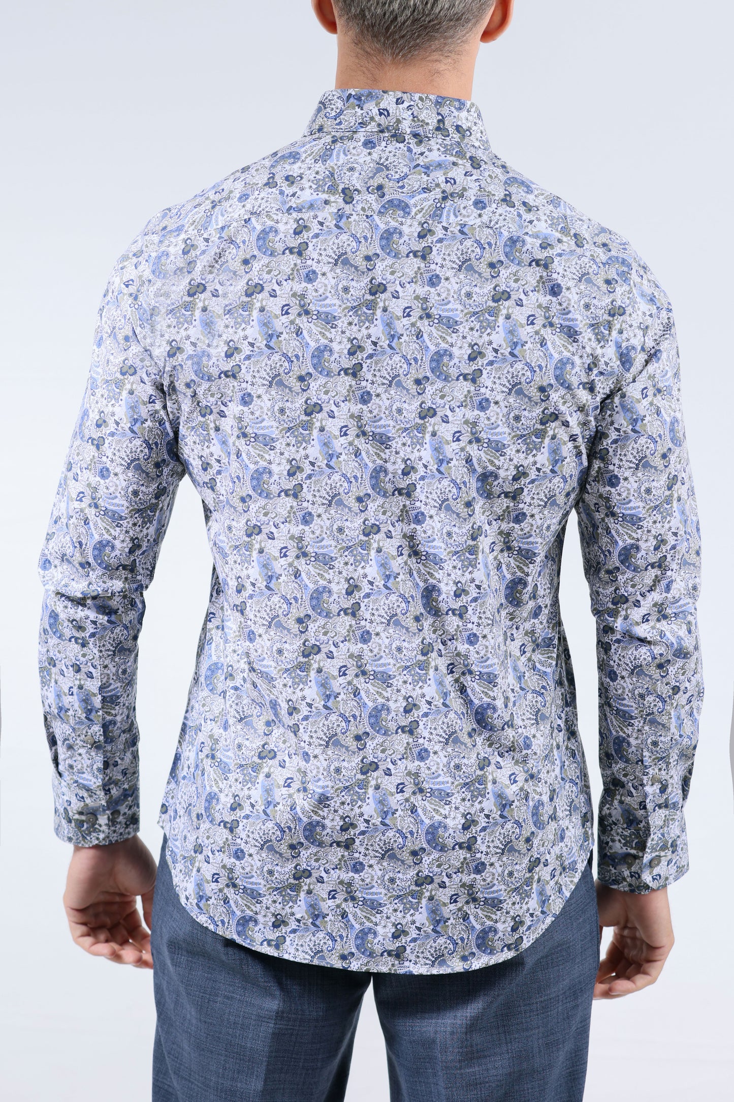 CROCODILE MEN EVENING SLIM FIT FS SHIRT-INSIGNIA BLUE