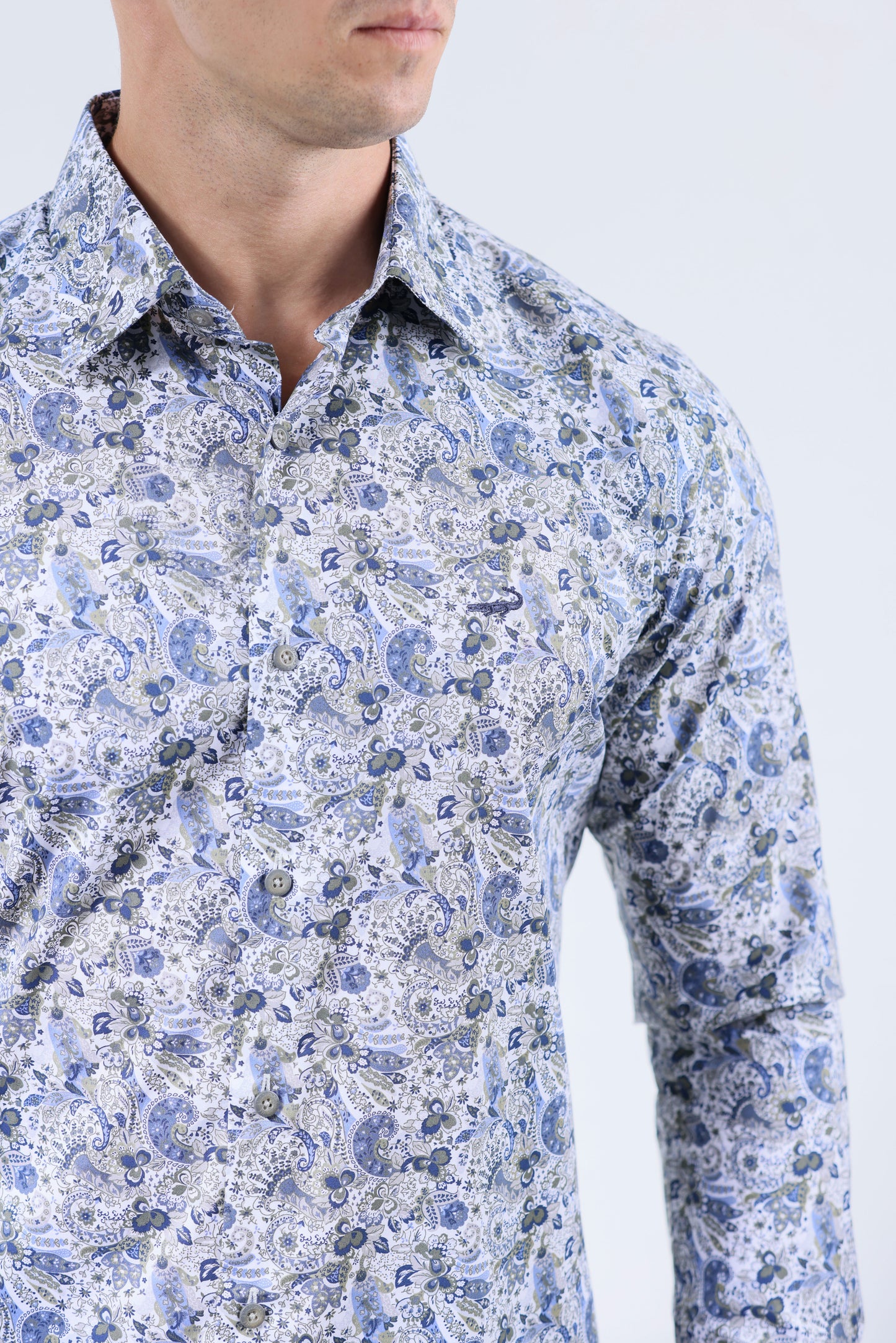 CROCODILE MEN EVENING SLIM FIT FS SHIRT-INSIGNIA BLUE