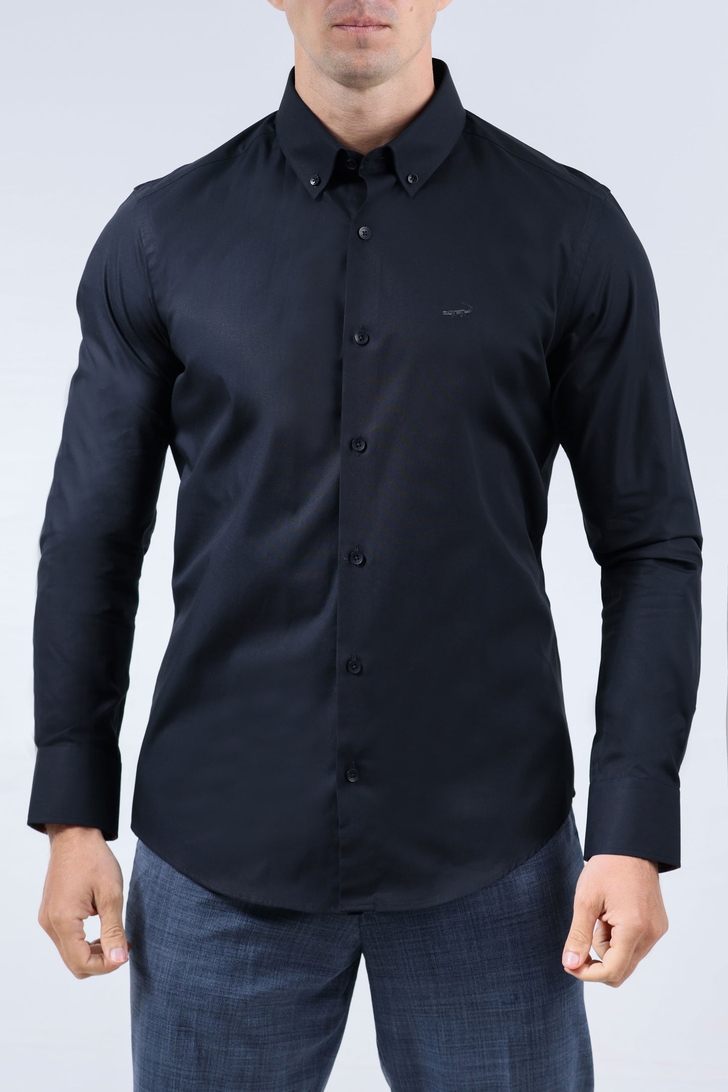 CROCODILE MEN EVENING SLIM FIT FS SHIRT-BLACK INCK