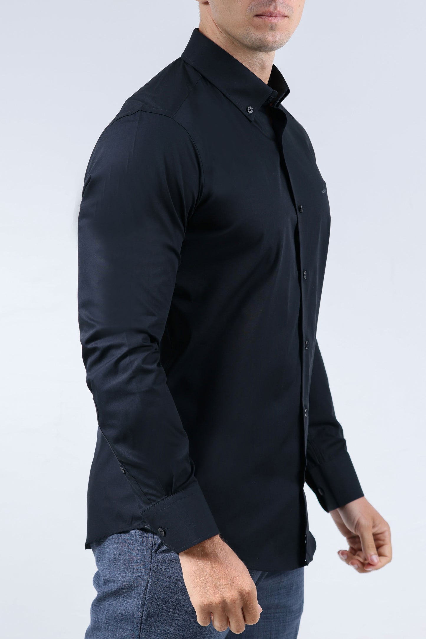 CROCODILE MEN EVENING SLIM FIT FS SHIRT-BLACK INCK