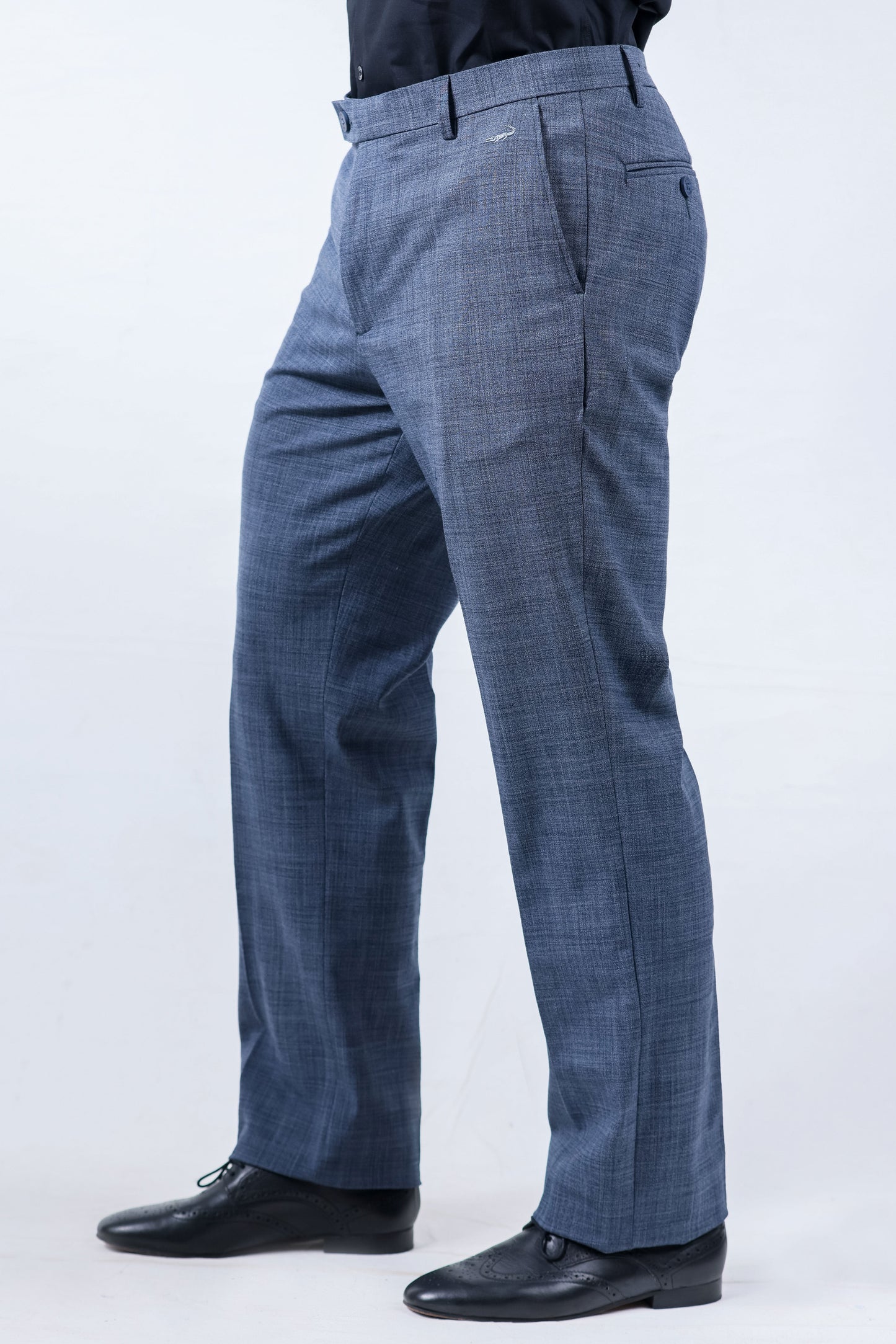 Crocodile Formal Entry Plain Regular Fit Trouser - Blue Estate