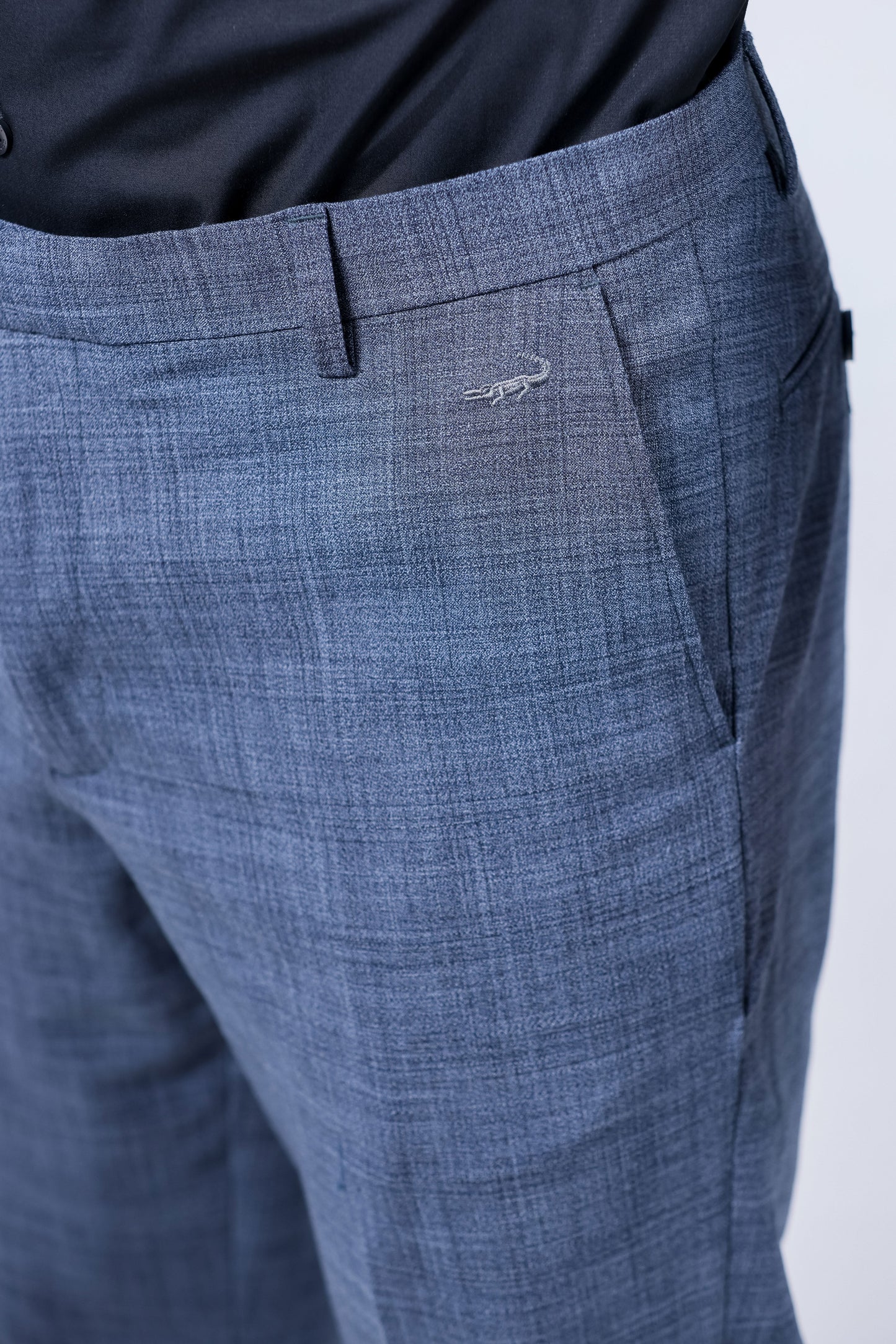 Crocodile Formal Entry Plain Regular Fit Trouser - Blue Estate