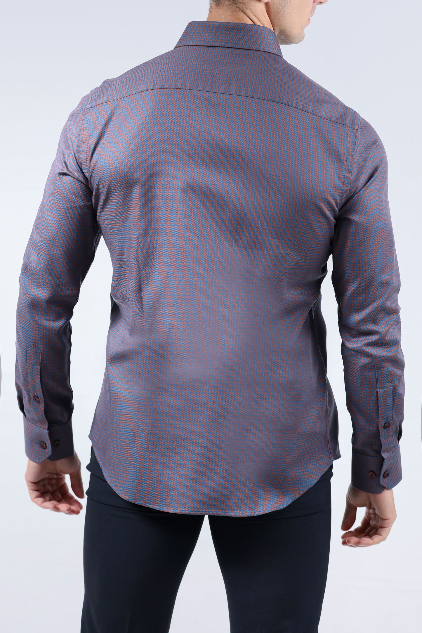 CROCODILE MEN EVENING SLIM FIT FS SHIRT-LEATHER BROWN