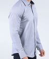 CROCODILE MEN EVENING SLIM FIT FS SHIRT-GRAY DOWN