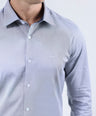 CROCODILE MEN EVENING SLIM FIT FS SHIRT-GRAY DOWN