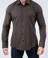 CROCODILE MEN EVENING  SLIM FIT FS SHIRT-BRONZE