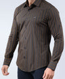 CROCODILE MEN EVENING  SLIM FIT FS SHIRT-BRONZE