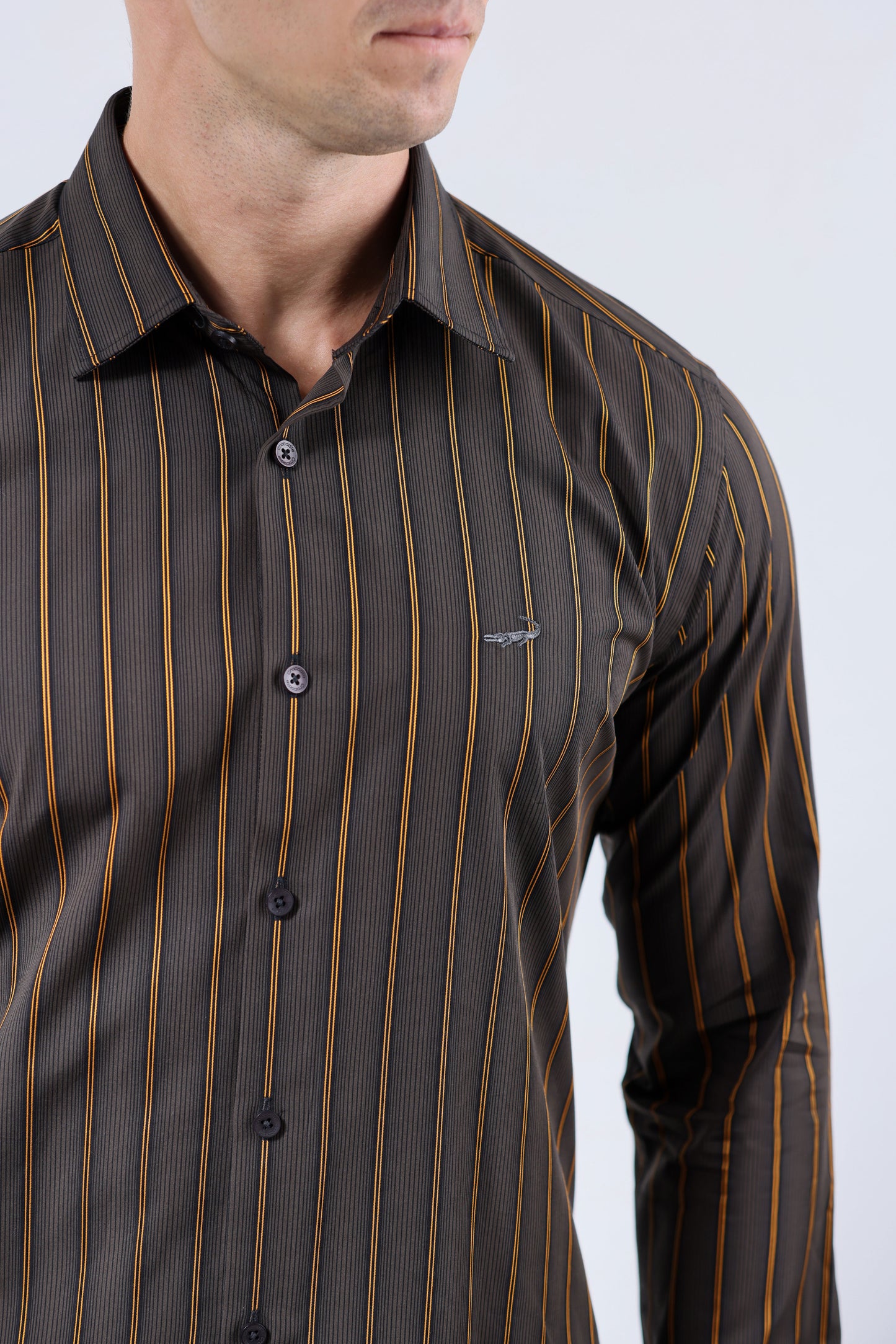 CROCODILE MEN EVENING  SLIM FIT FS SHIRT-BRONZE