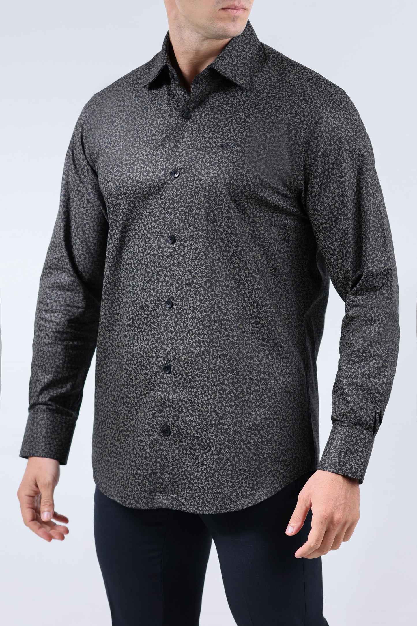 CROCDILE MEN EVENING REGULAR FIT FS SHIRT-DARK DENIM