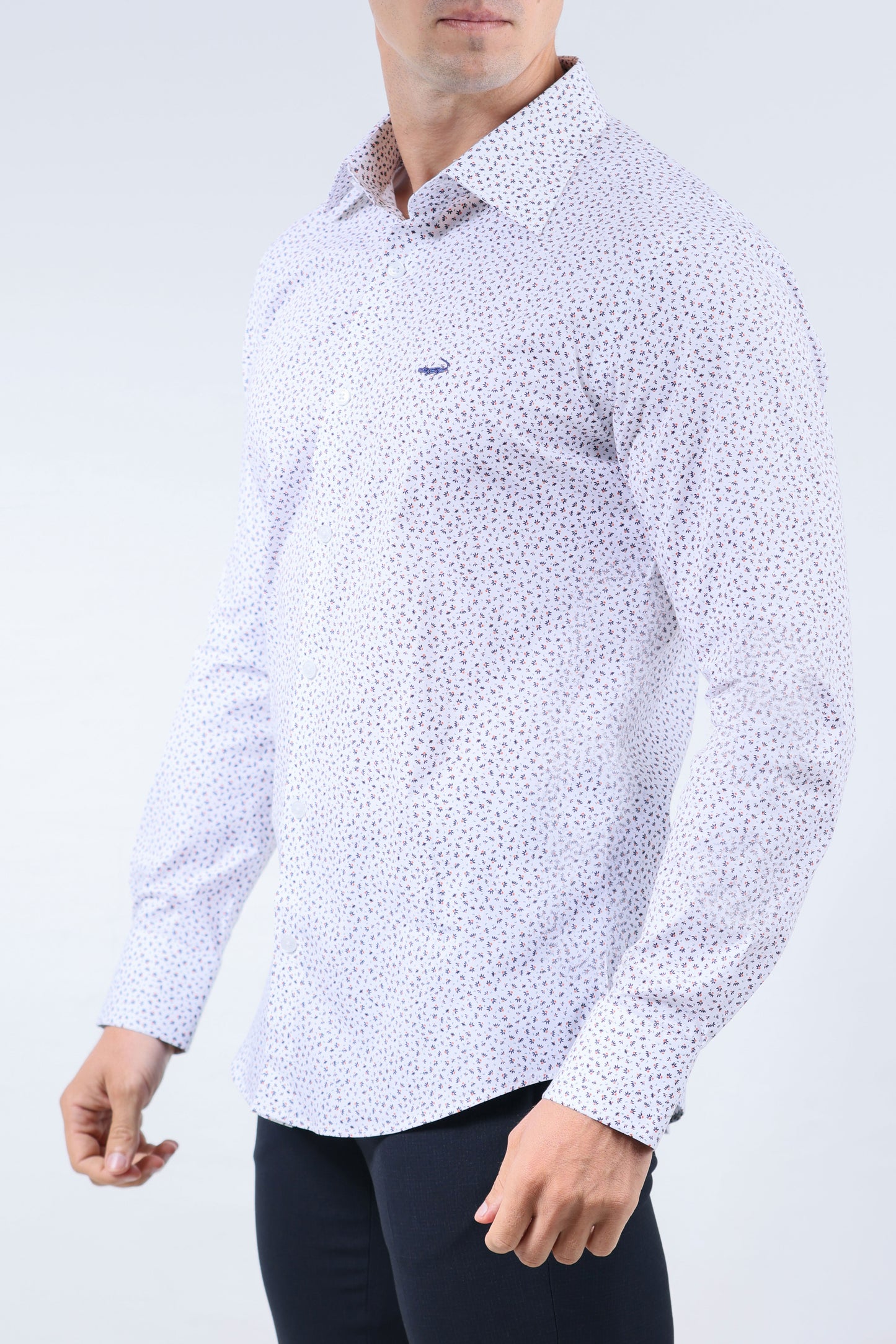 CROCODILE MEN EVENING SLIM FIT FS SHIRT-BROWN BURNT OCHRE