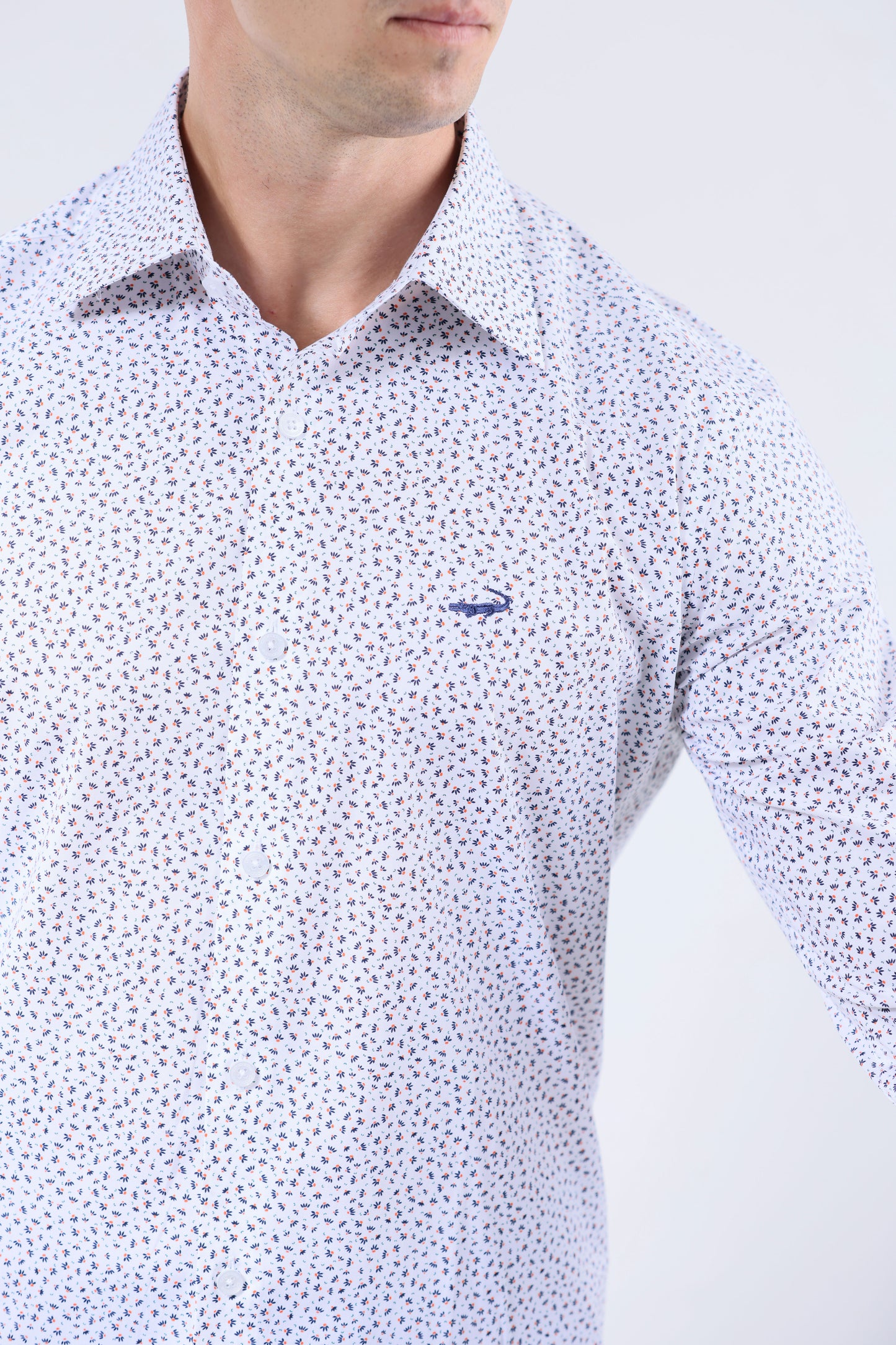 CROCODILE MEN EVENING SLIM FIT FS SHIRT-BROWN BURNT OCHRE