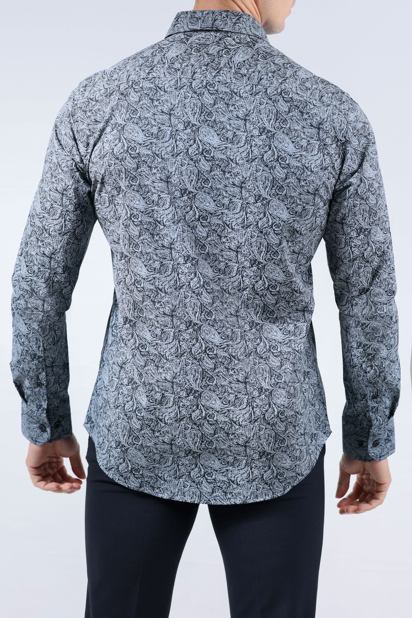 CROCODILE MEN EVENING SLIM FIT FS SHIRT-CHARCOAL