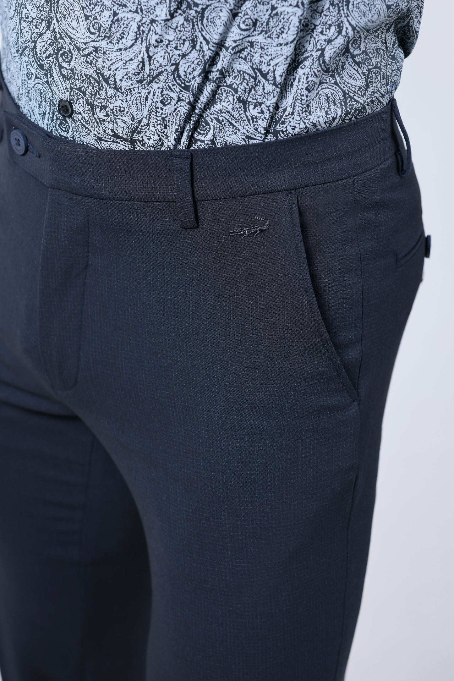 CROCODILE MEN ENTRY FORMAL SLIM FIT TROUSER-NAVY