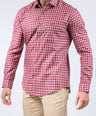 CROCODILE MEN SEMI CASUAL SLIM FIT FS SHIRT-CRIMSON