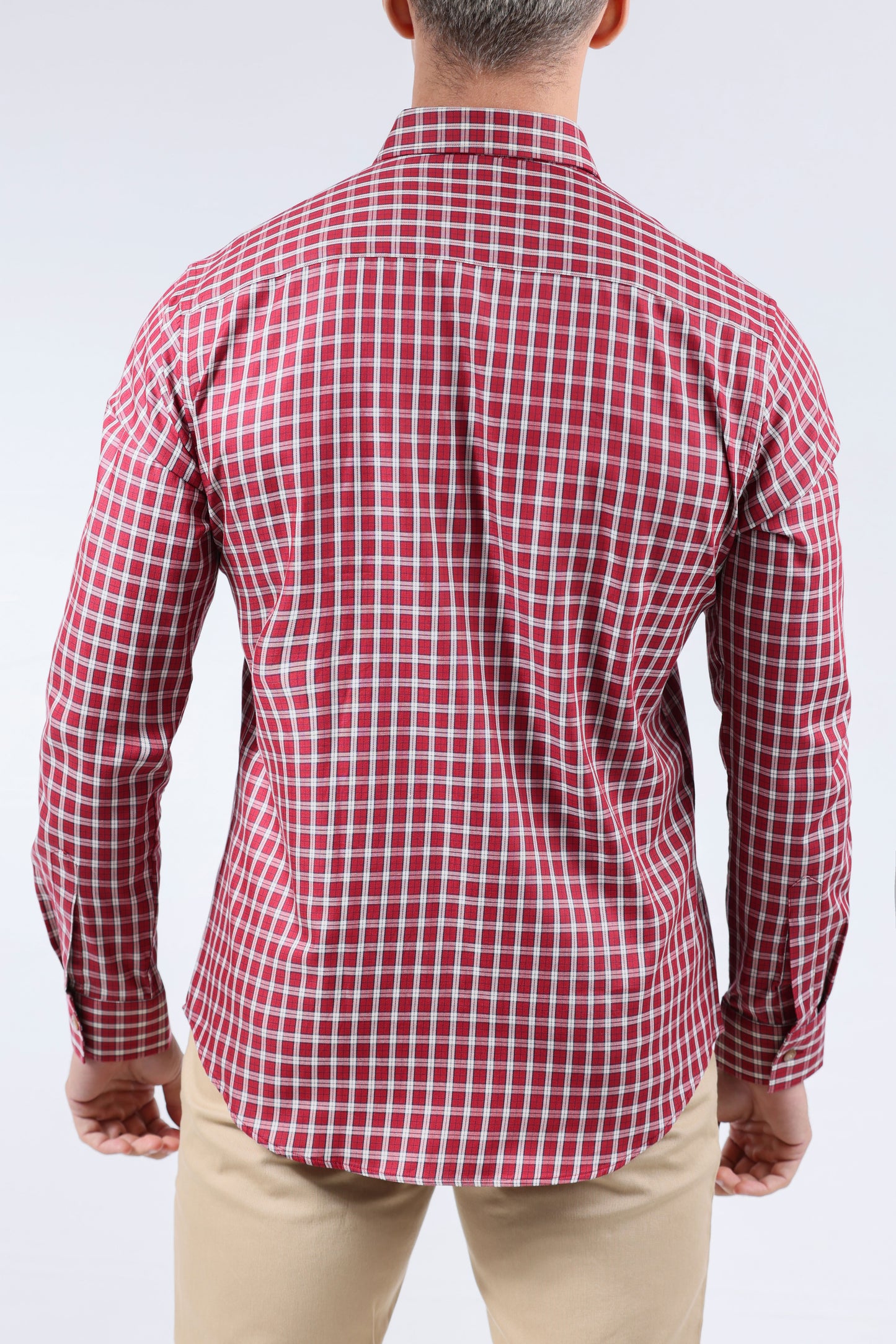 CROCODILE MEN SEMI CASUAL SLIM FIT FS SHIRT-CRIMSON