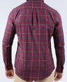 CROCODILE MEN SEMI CASUAL SLIM FIT FS SHIRT-OXBLOOD RED