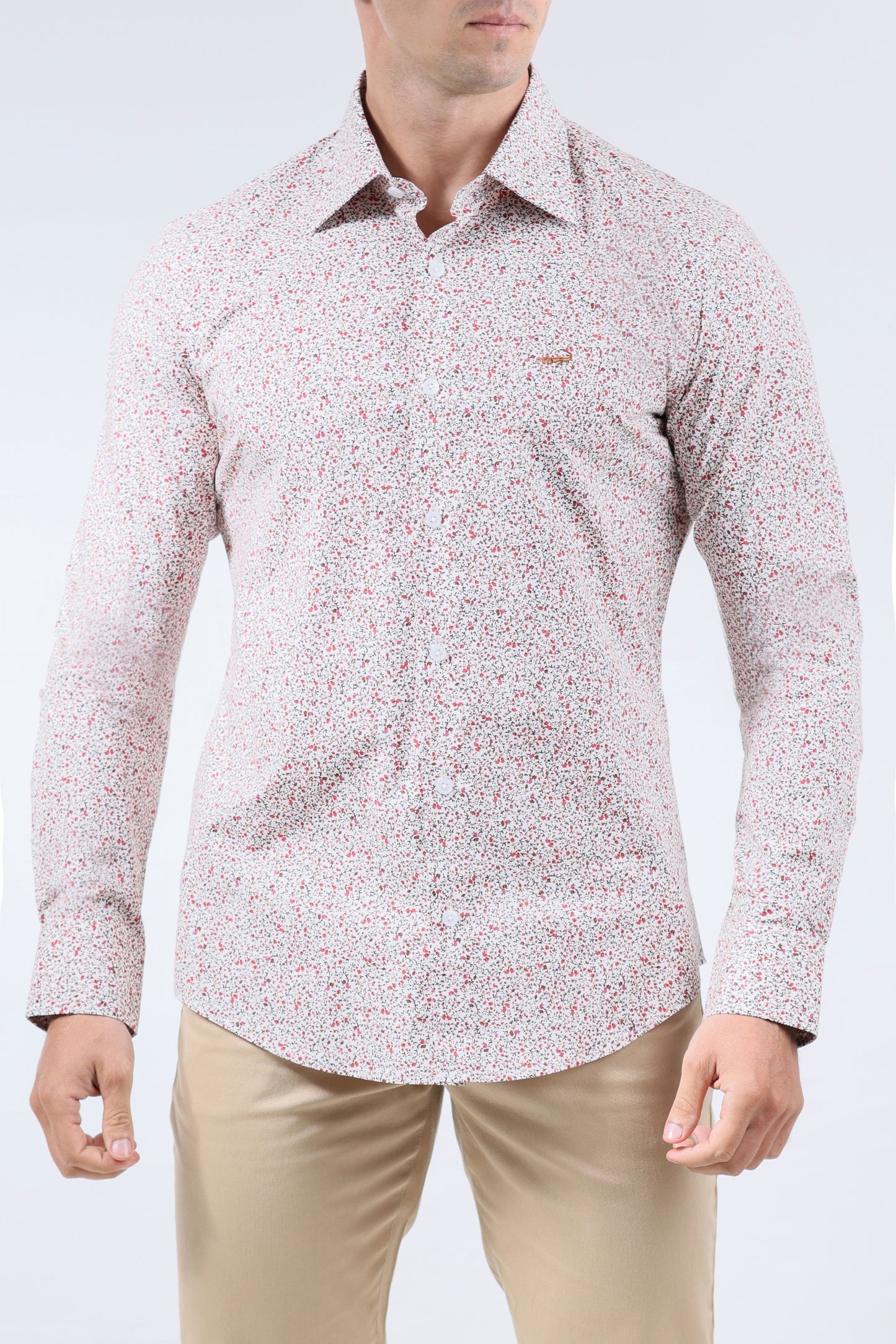 CROCODILE MEN EVENING SLIM FIT FS SHIRT-FUCHSIA ROSE