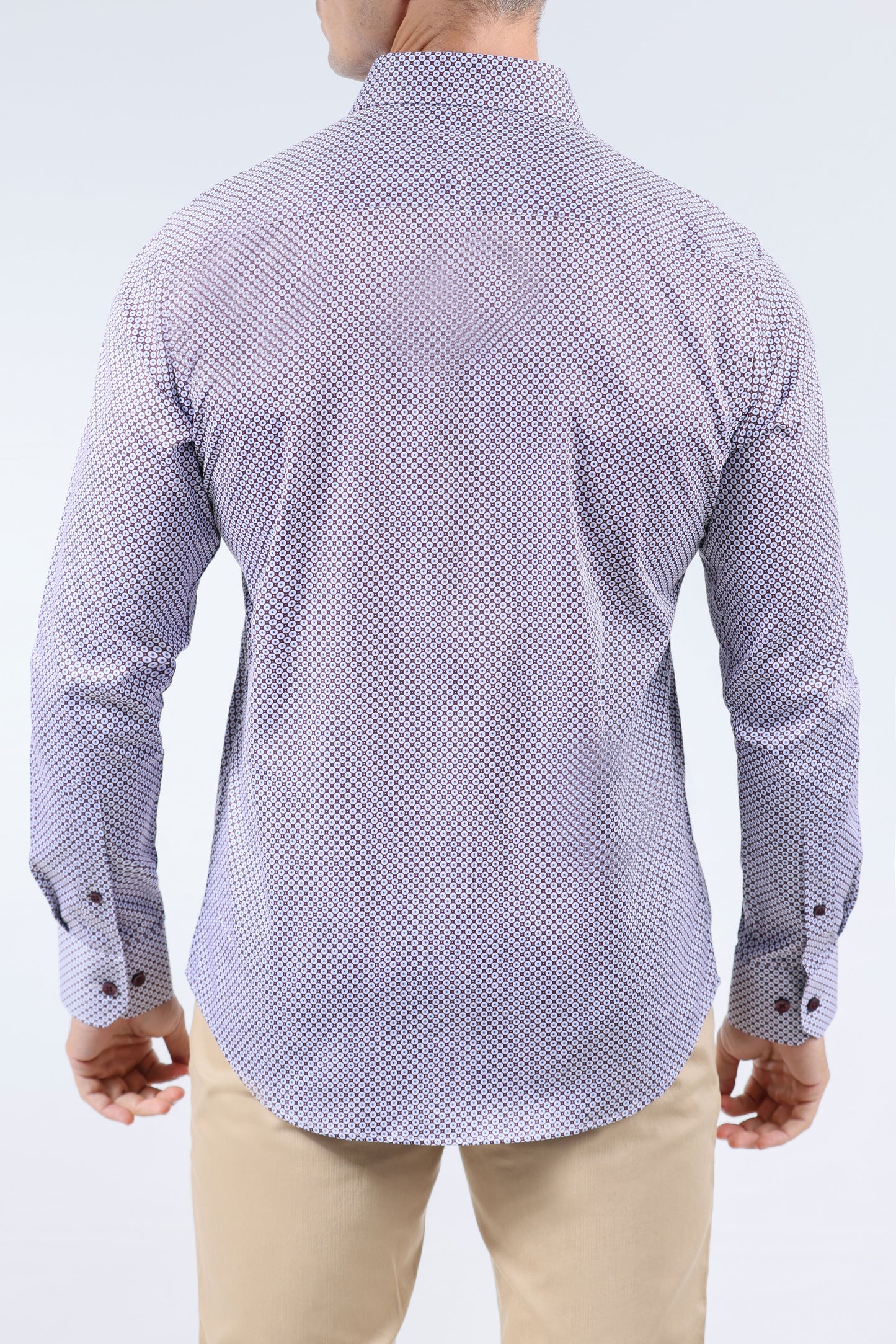 CROCODILE MEN EVENING SLIM FIT FS SHIRT-MAROON