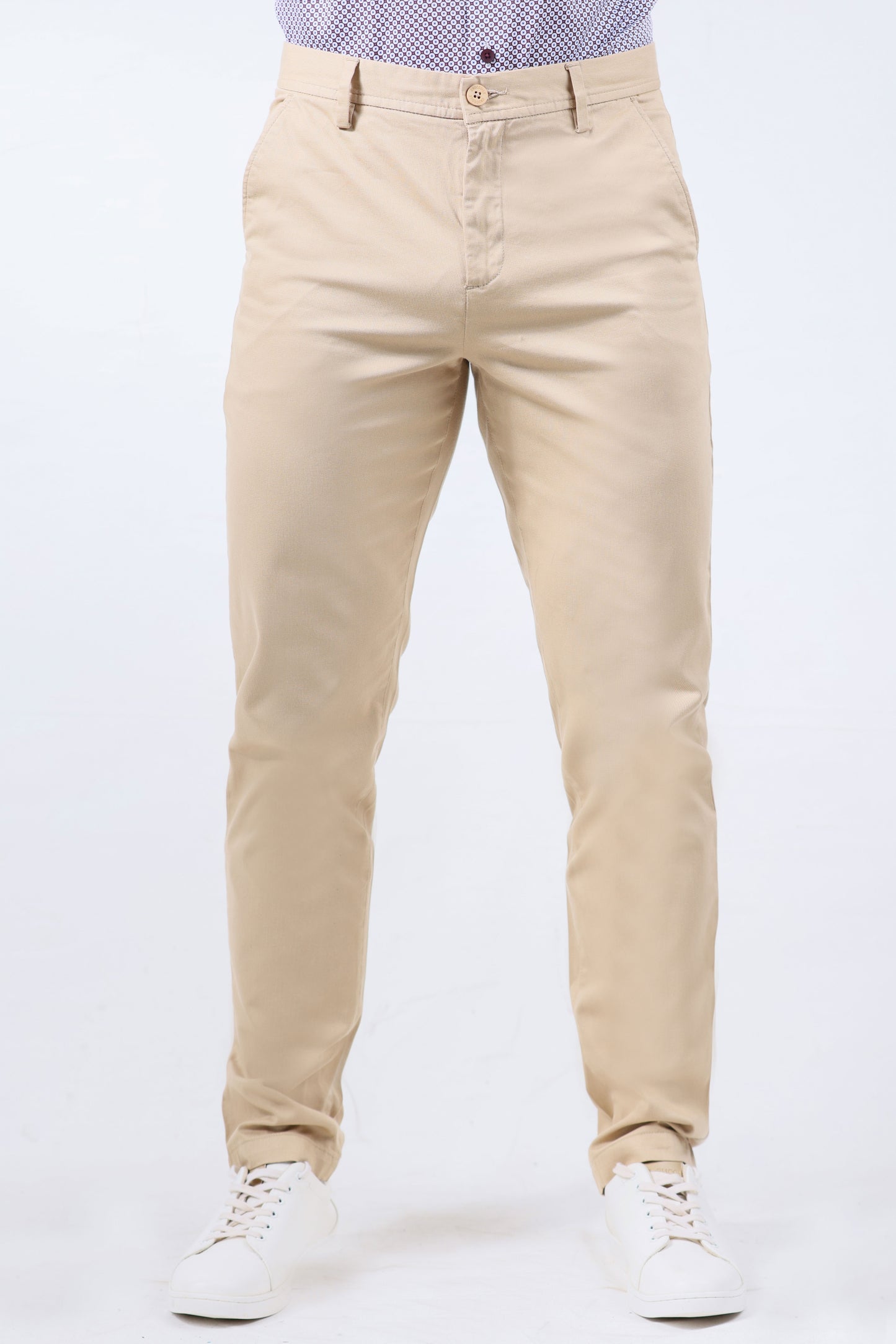 CROCODILE MEN TAPPERED FIT CASUAL TROUSER-HONEY