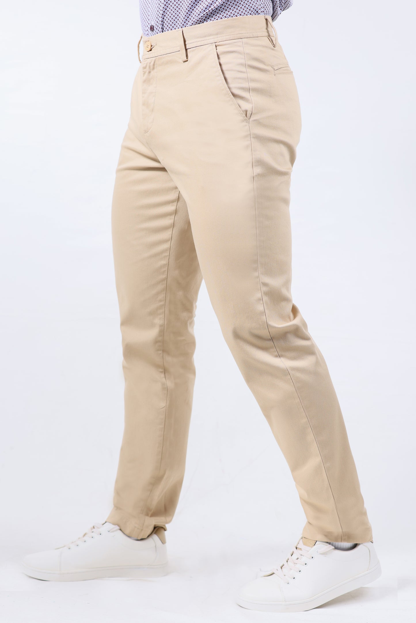 CROCODILE MEN TAPPERED FIT CASUAL TROUSER-HONEY