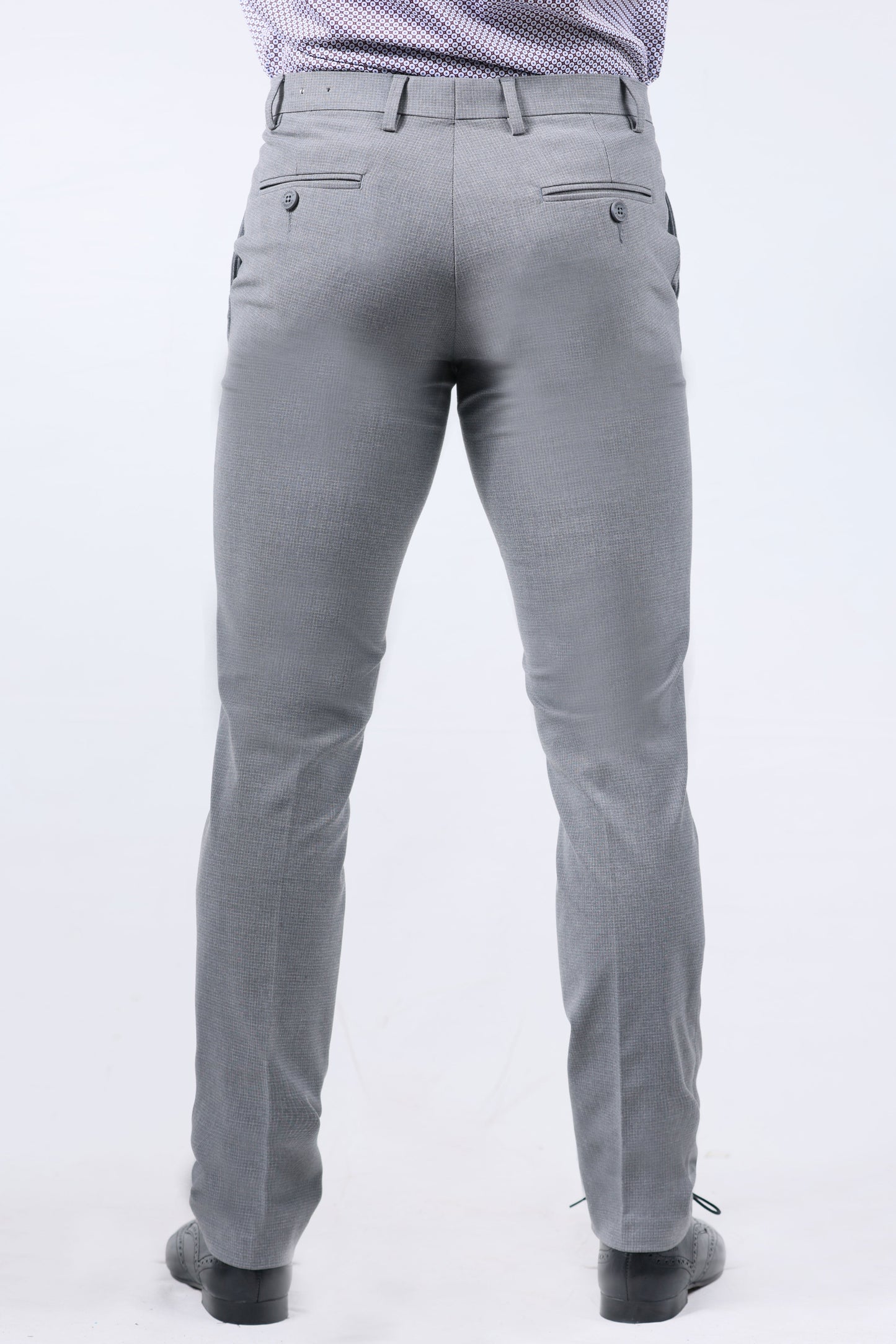 Crocodile Formal Entry Checks Slim Fit Trouser - Cloud Burst
