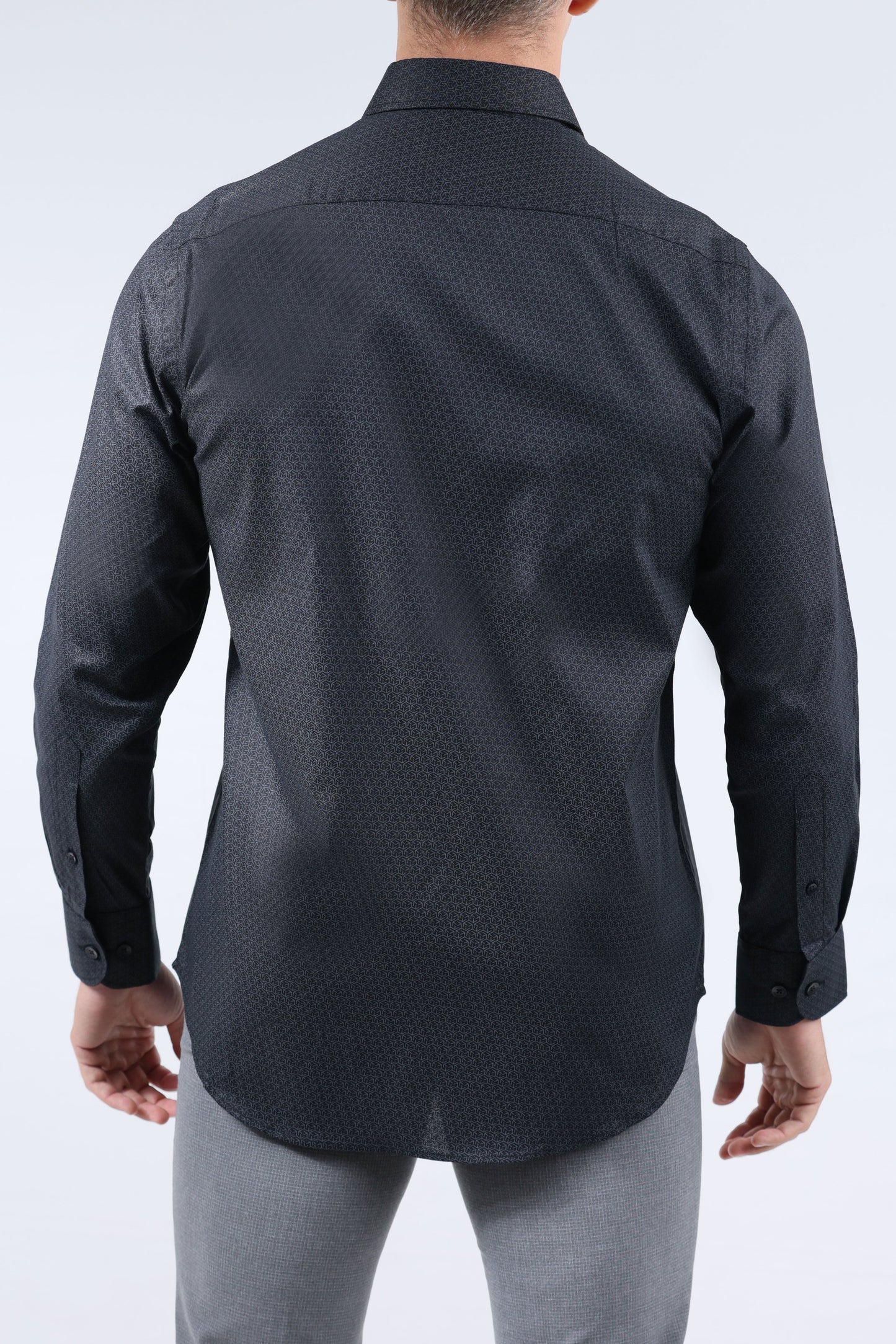 Crocodile Men Evening Printed Regular Fit Shirt - Ebony