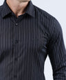 Crocodile Men Evening Slim Fit Shirt - Black Inck