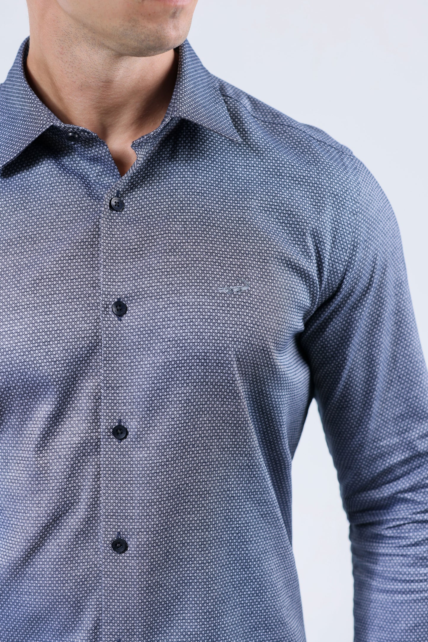 CROCODILE MEN EVENING SLIM FIT FS SHIRT-DARK DENIM