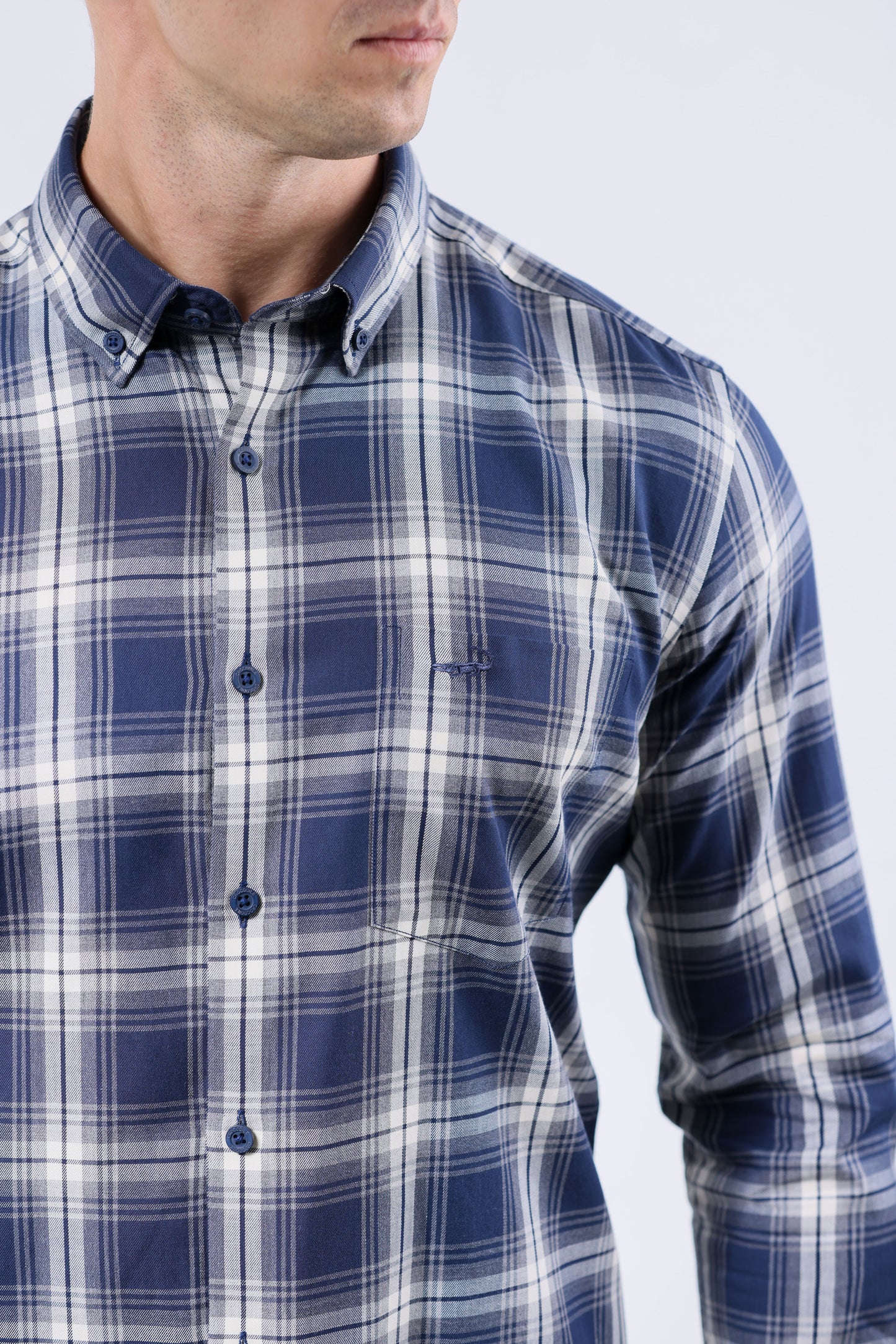 CROCODILE MEN SEMI CASUAL SLIM FIT FS SHIRT-ASTRAL AURA