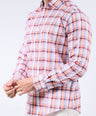 Crocodile Men Semi-Casual Checks Slim Fit Shirt - Coral