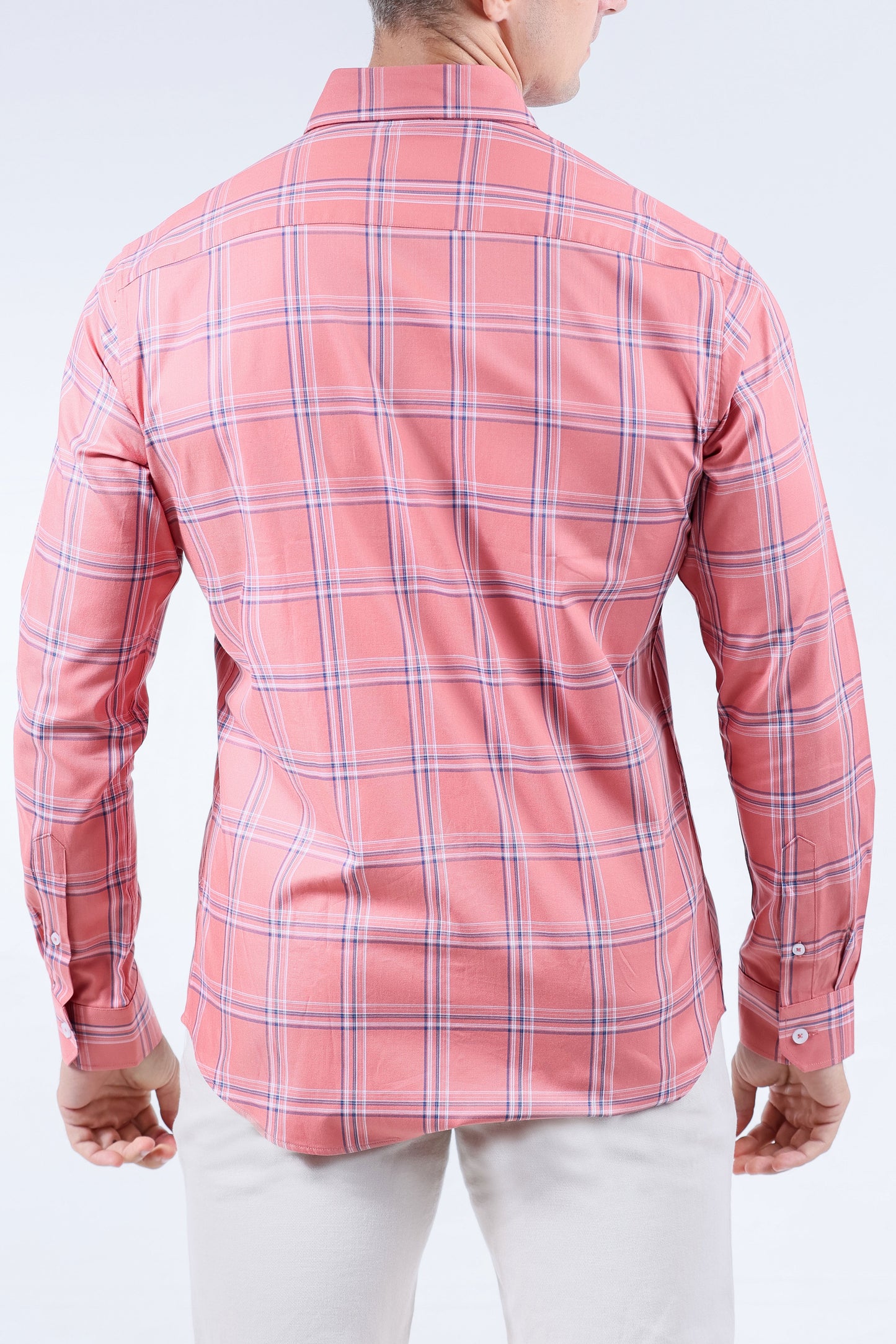 Crocodile Men Semi-Casual Checks Slim Fit Shirt - Dusty Orange