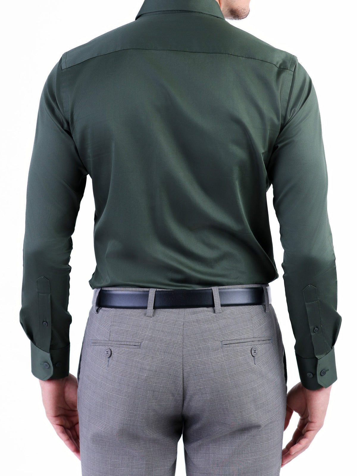 Evening Plain Slim Fit Shirt - Dark Green