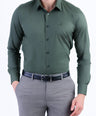 Evening Dark Plain Slim Fit Shirt - Posy Green