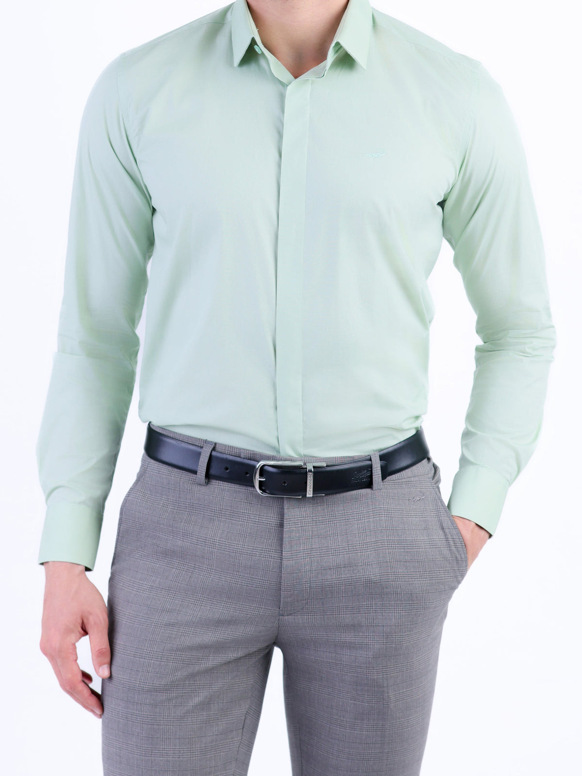 Evening Plain Slim Fit Shirt - Absinthe Green