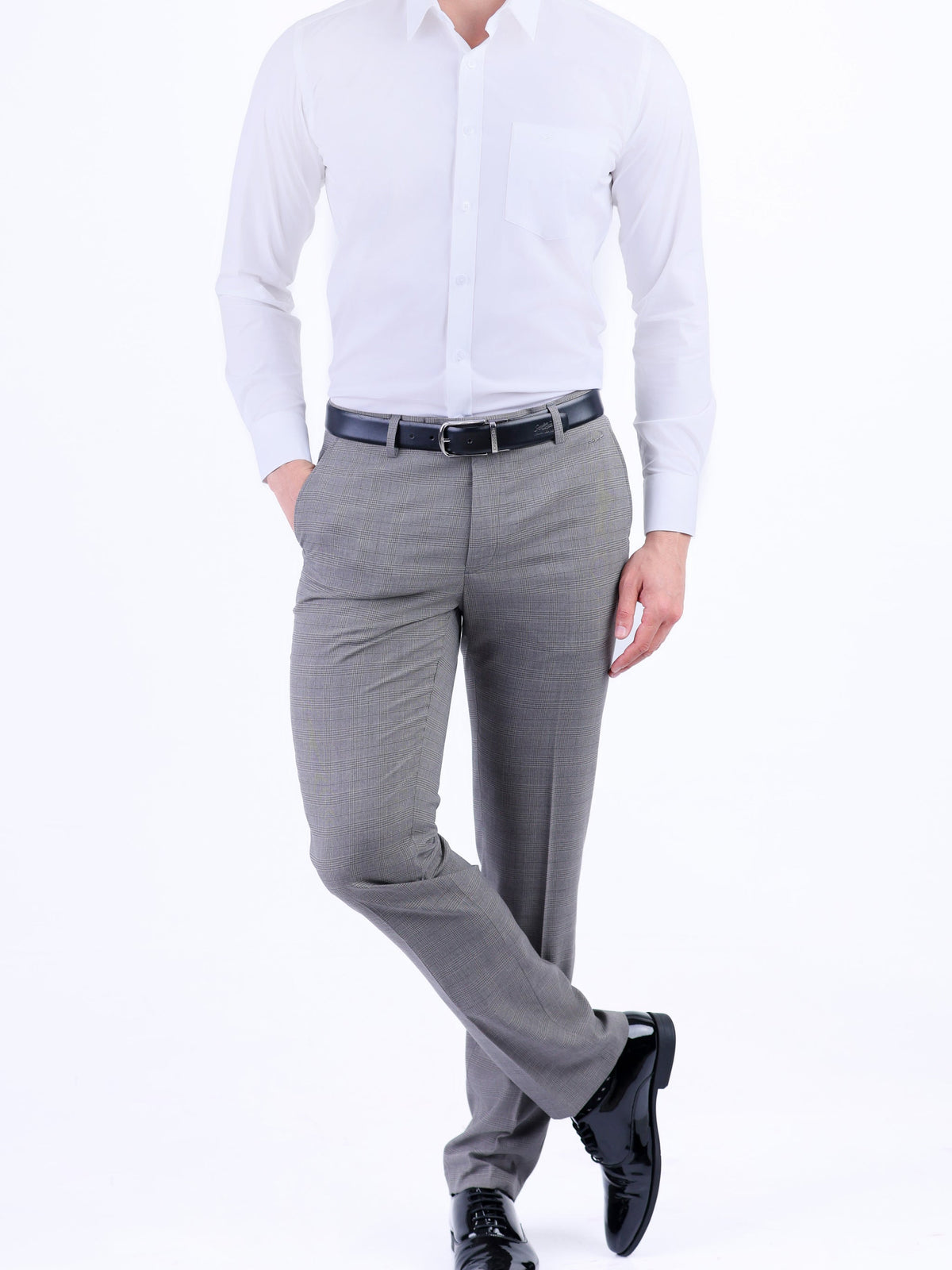 Formal Seasonal Plain Slim Fit Shirt - Egret