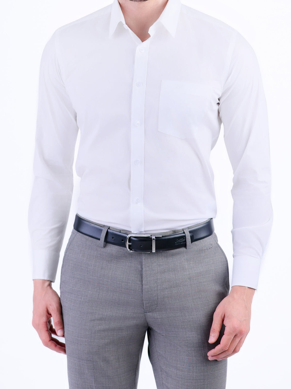 Formal Seasonal Plain Slim Fit Shirt - Egret