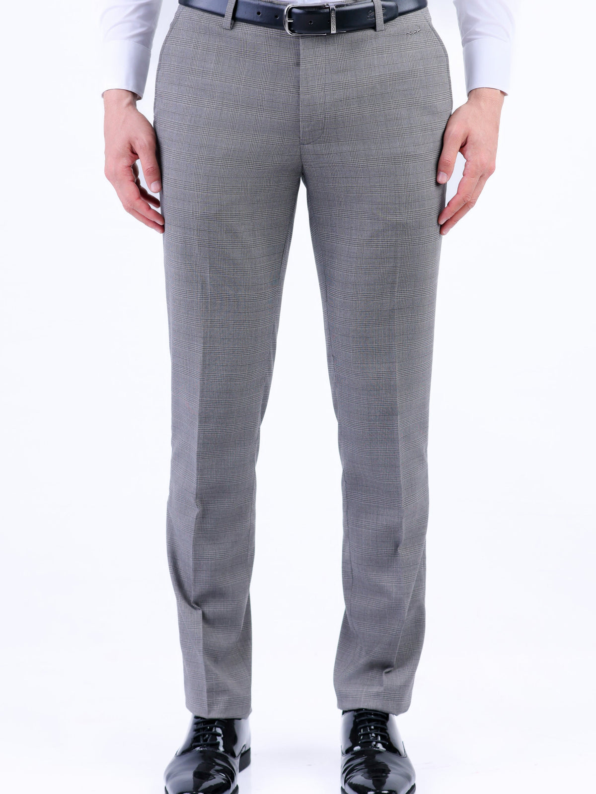 Formal Entry Micro Checks Slim Fit Trouser - Cloud Burst