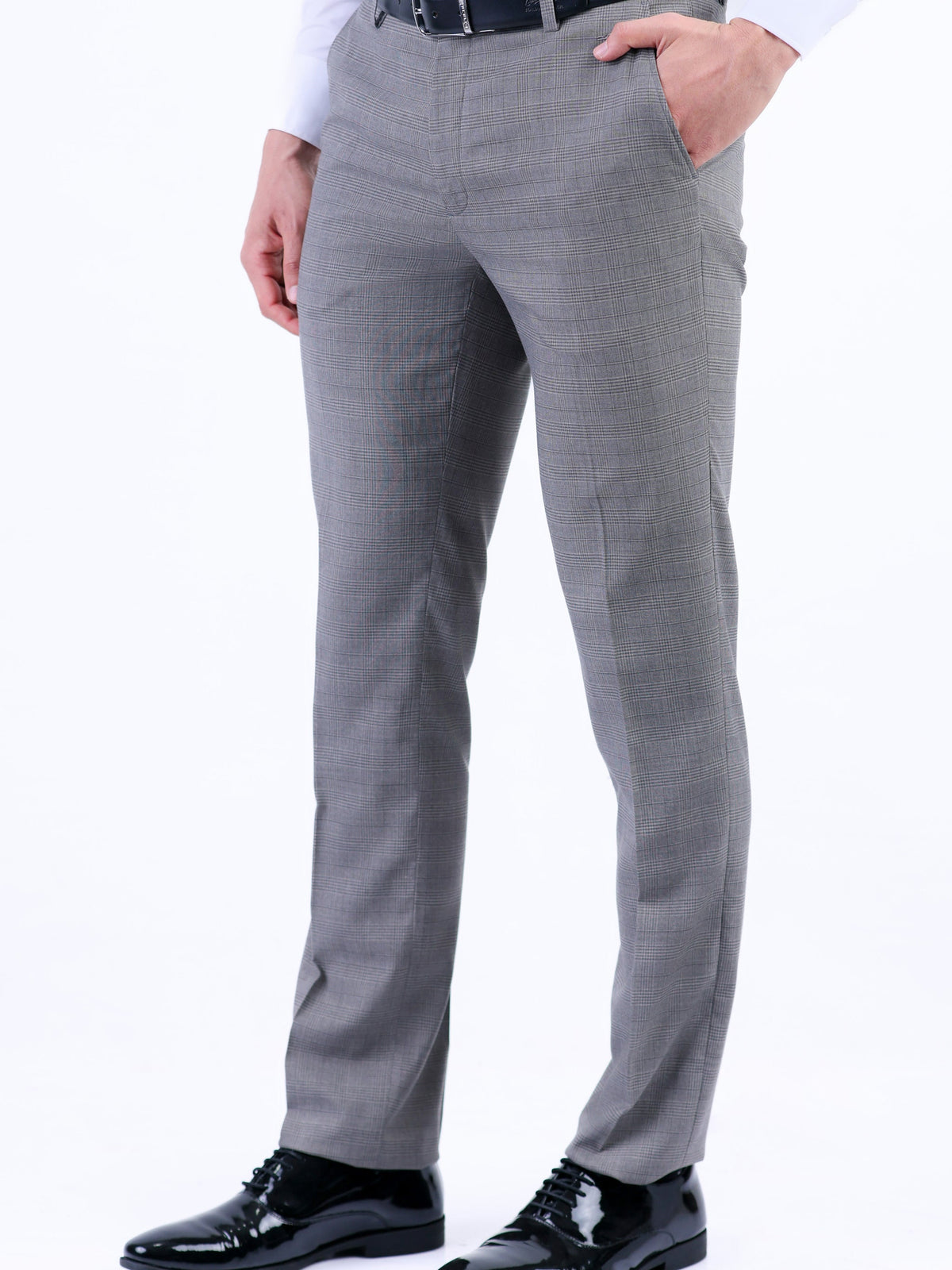 Formal Entry Micro Checks Slim Fit Trouser - Cloud Burst