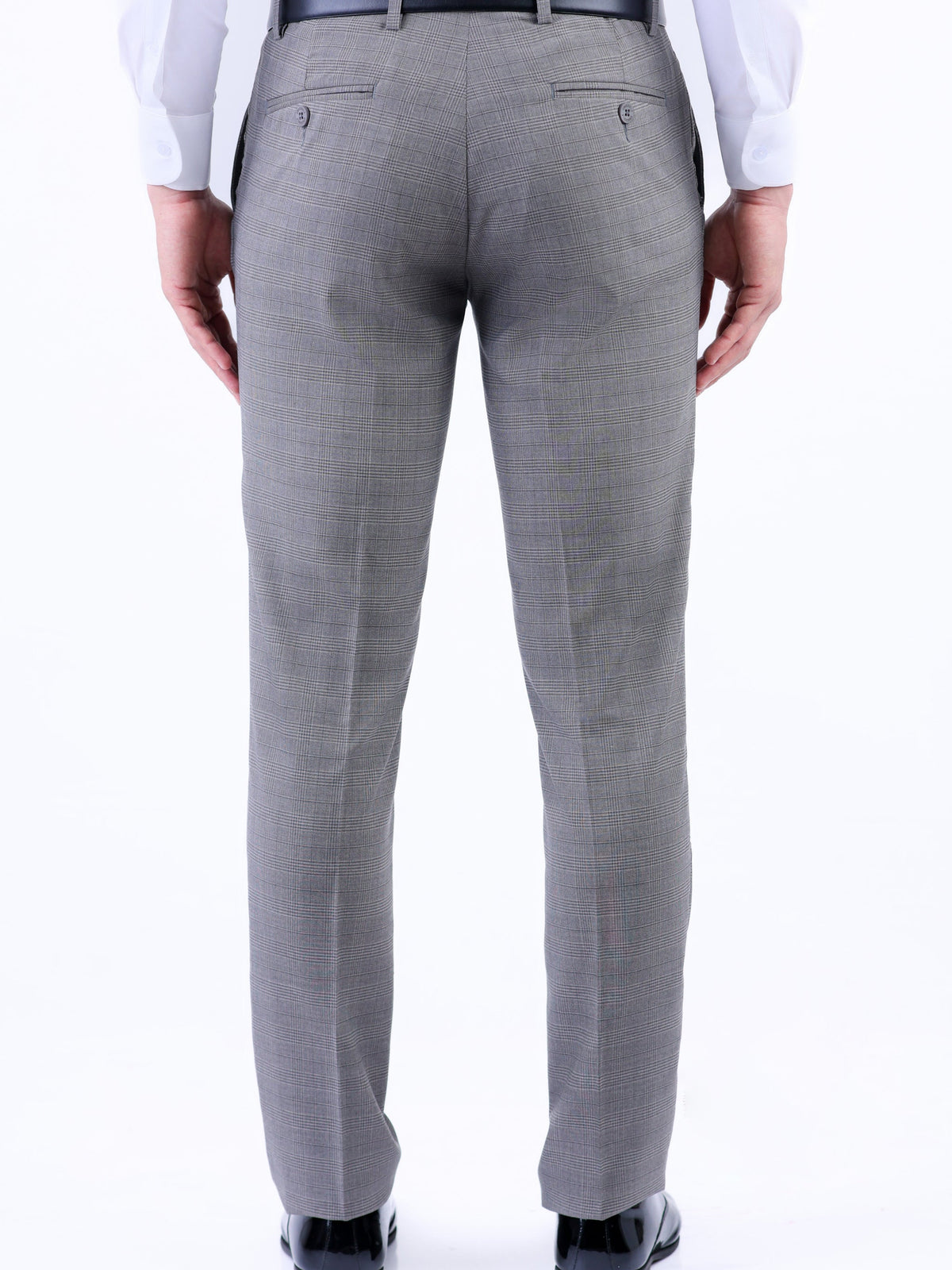 Formal Entry Micro Checks Slim Fit Trouser - Cloud Burst