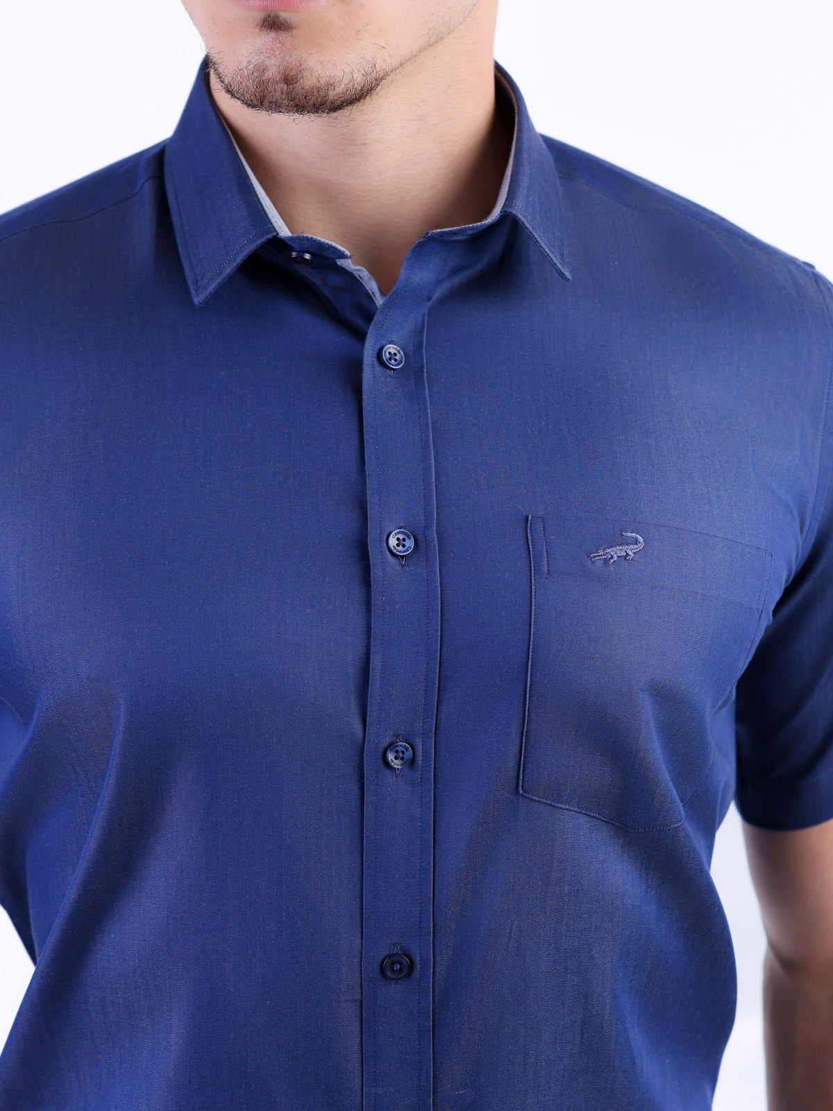Evening Plain Slim Fit Shirt - True Navy