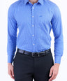Formal Checks Slim Fit Shirt - Methly Blue