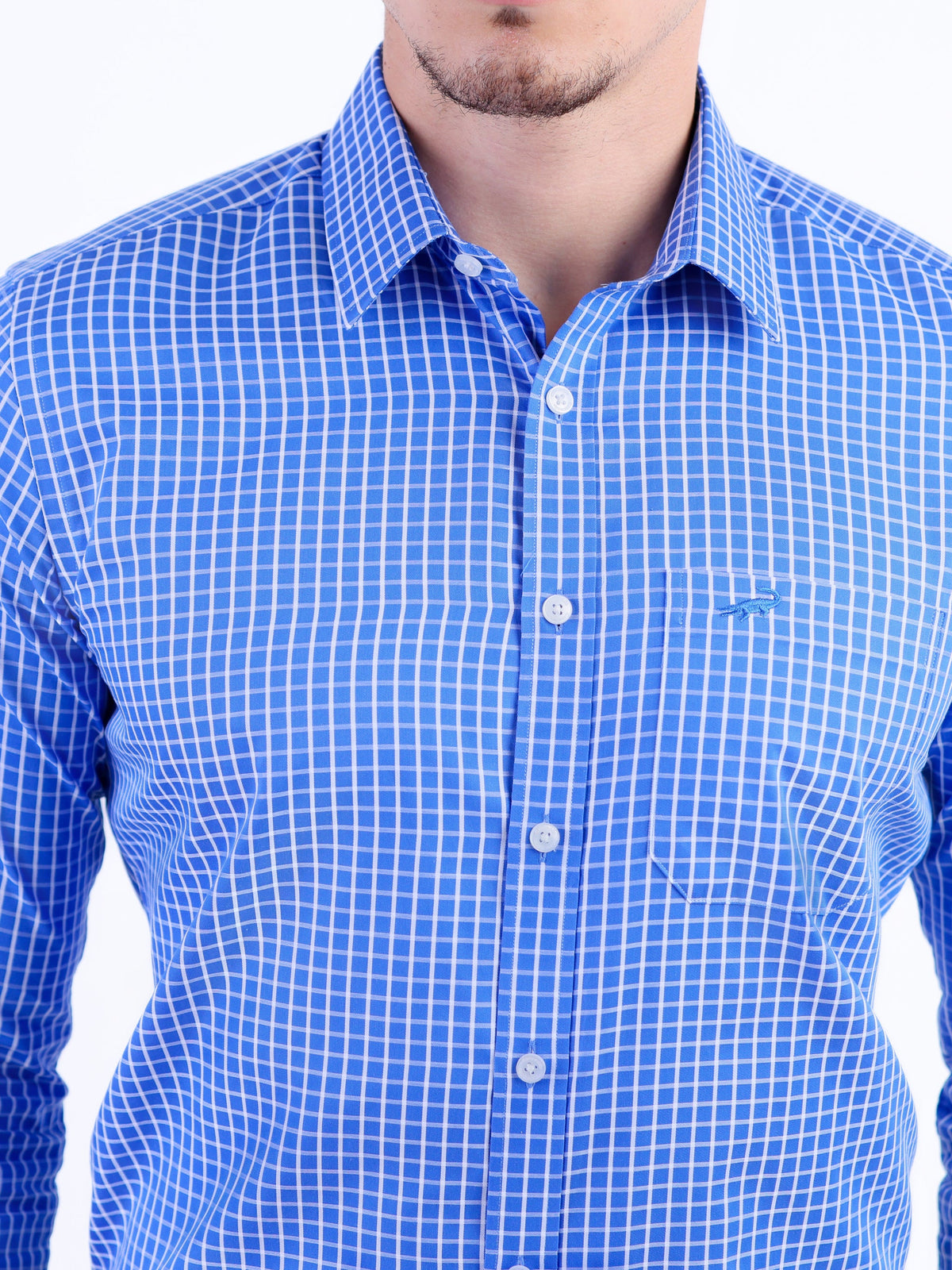 Formal Checks Slim Fit Shirt - Methly Blue
