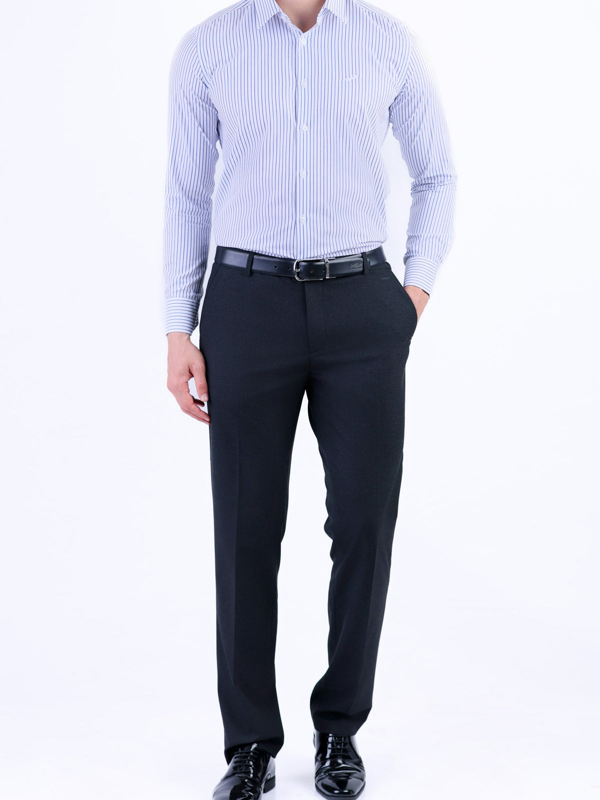 Formal Stripe Slim Fit Shirt - Little Boy Blue