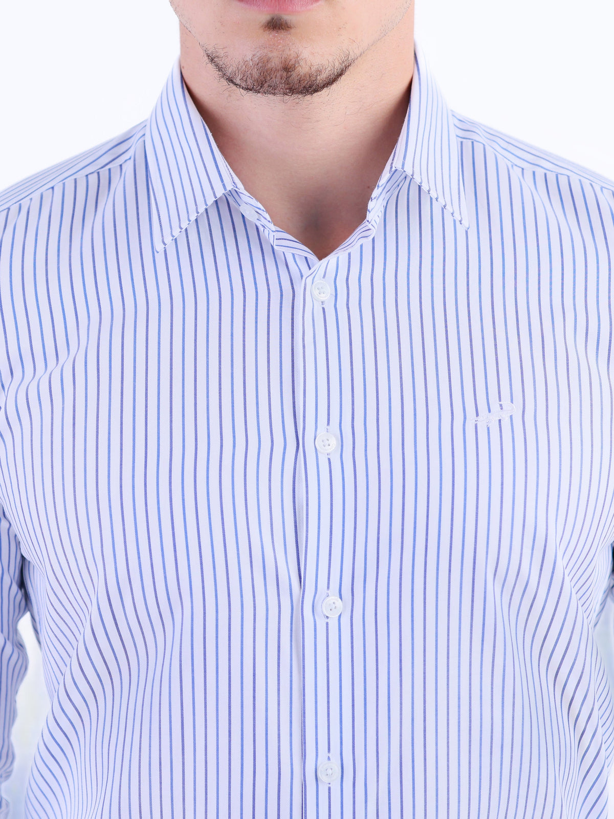 Formal Stripe Slim Fit Shirt - Little Boy Blue