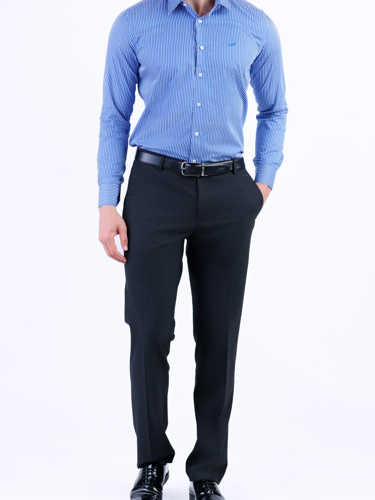 Formal Stripe Slim Fit Shirt - Cosmic Blue
