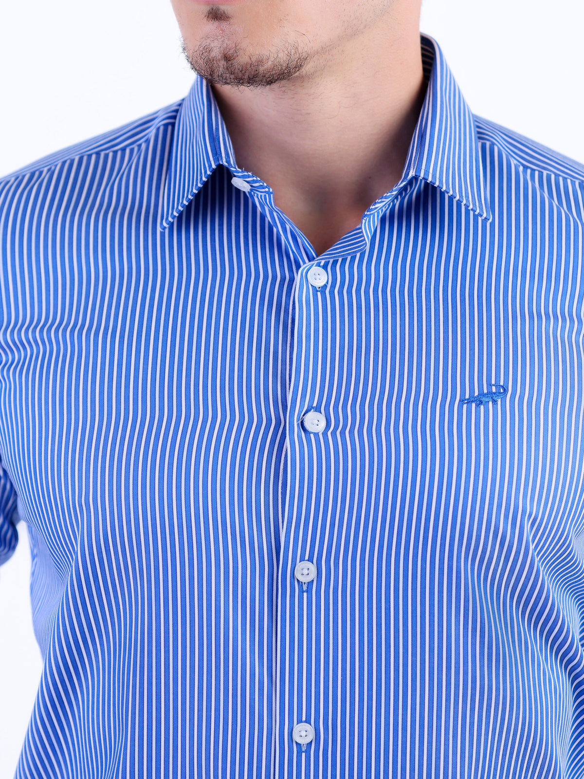Formal Stripe Slim Fit Shirt - Cosmic Blue