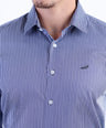 Formal Stripe Slim Fit Shirt - Navy
