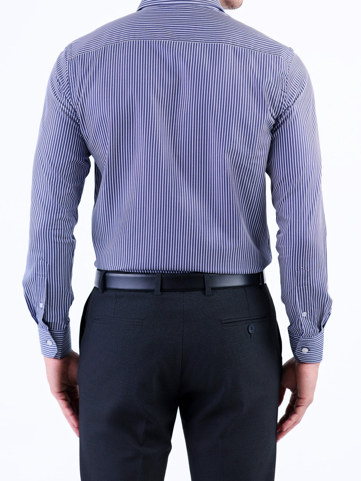 Formal Stripe Slim Fit Shirt - Navy
